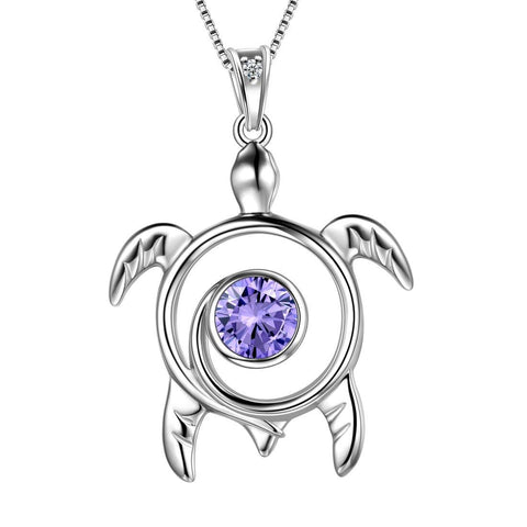 Turtle Birthstone June Alexandrite Necklace Pendant - Necklaces - Aurora Tears