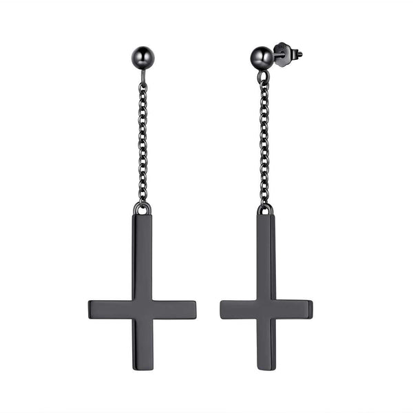  Inverted Cross Stud Earrings for Mens Upside Down