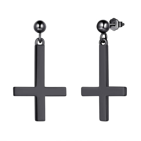  Inverted Cross Stud Earrings for Mens Upside Down