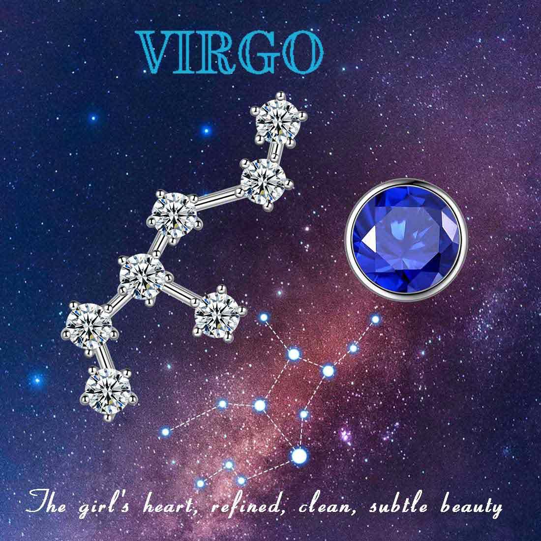 Virgo Earrings September Birthstone Zodiac Studs - Earrings - Aurora Tears