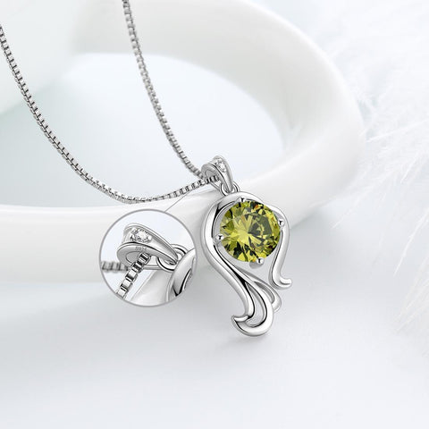 Virgo Necklace August Birthstone Pendant Crystal - Necklaces - Aurora Tears