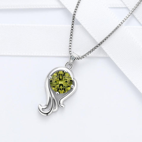 Virgo Necklace August Birthstone Pendant Crystal - Necklaces - Aurora Tears