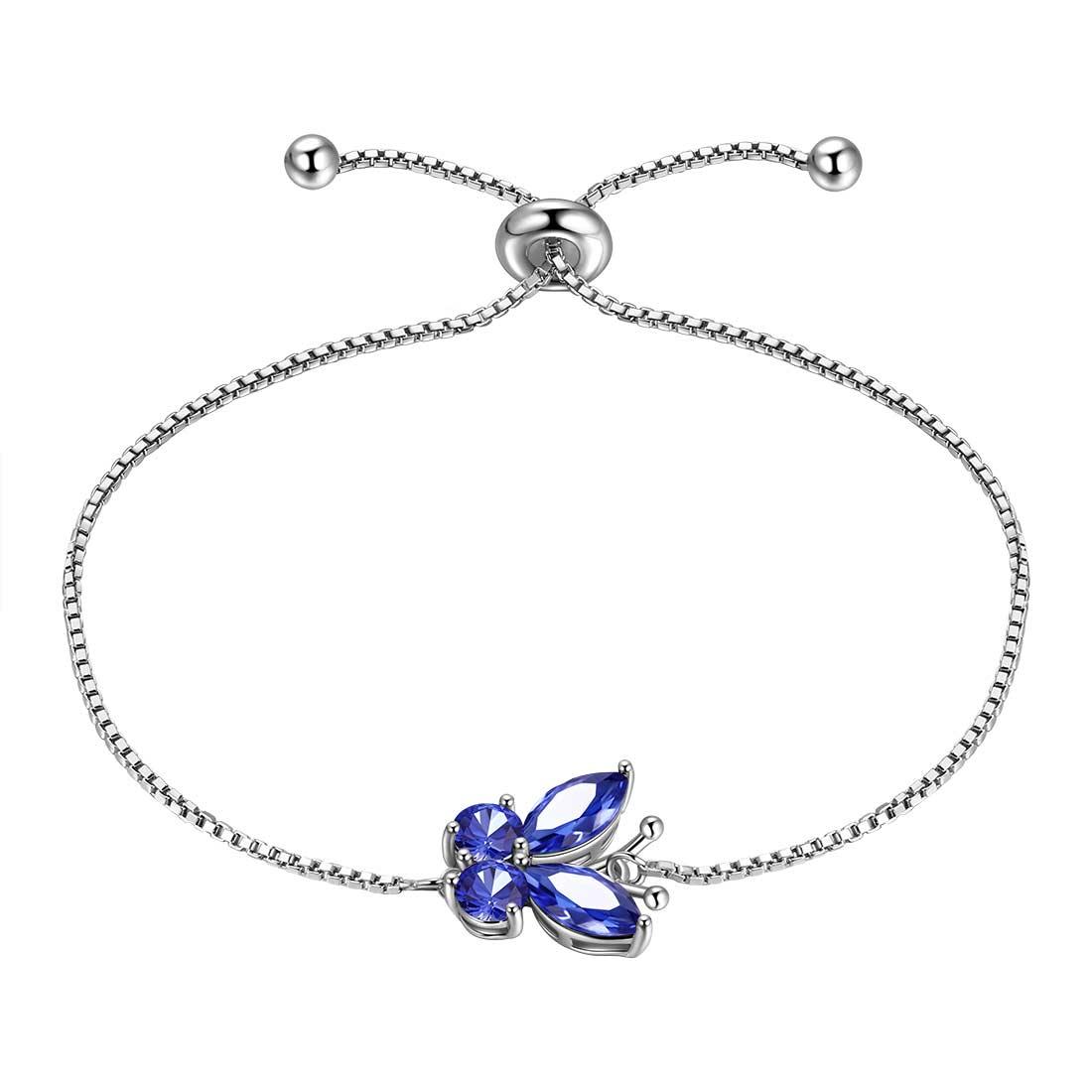 Butterfly Bracelet Birthstone December Tanzanite Link - Bracelet - Aurora Tears