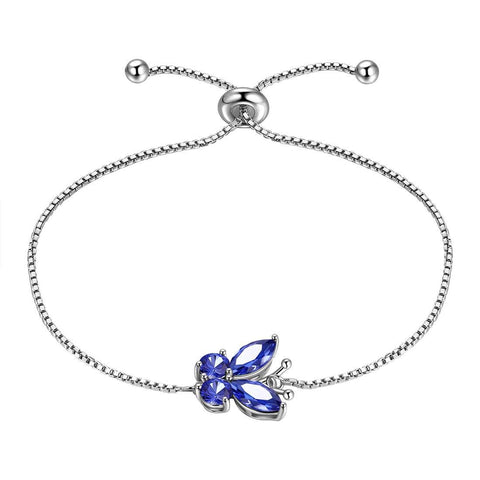 Butterfly Bracelet Birthstone December Tanzanite Link - Bracelet - Aurora Tears