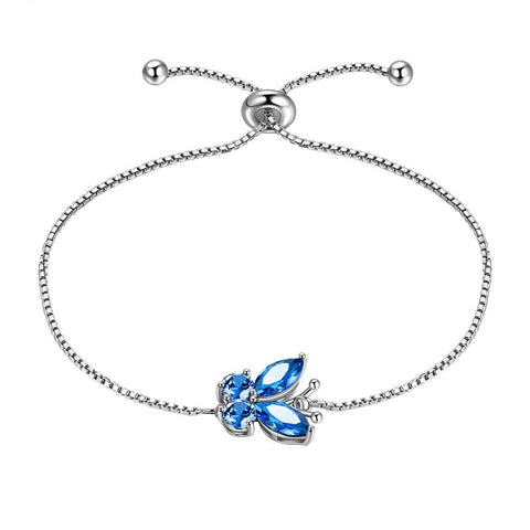 Butterfly Bracelet Birthstone September Sapphire Link - Bracelet - Aurora Tears