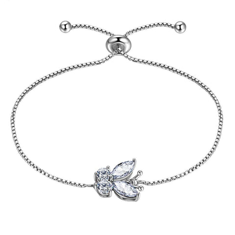 Butterfly Bracelet Birthstone April Diamond Link - Bracelet - Aurora Tears