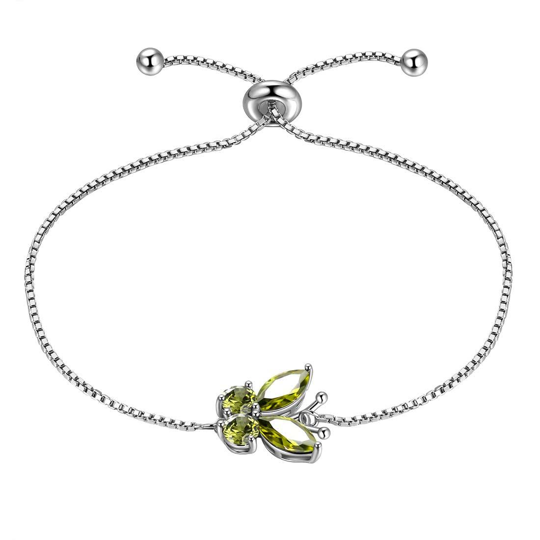 Butterfly Bracelet Birthstone August Peridot Link - Bracelet - Aurora Tears