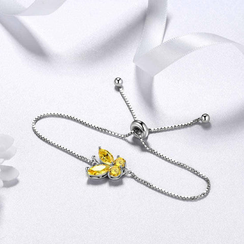 Butterfly Bracelet Birthstone November Citrine Link - Bracelet - Aurora Tears