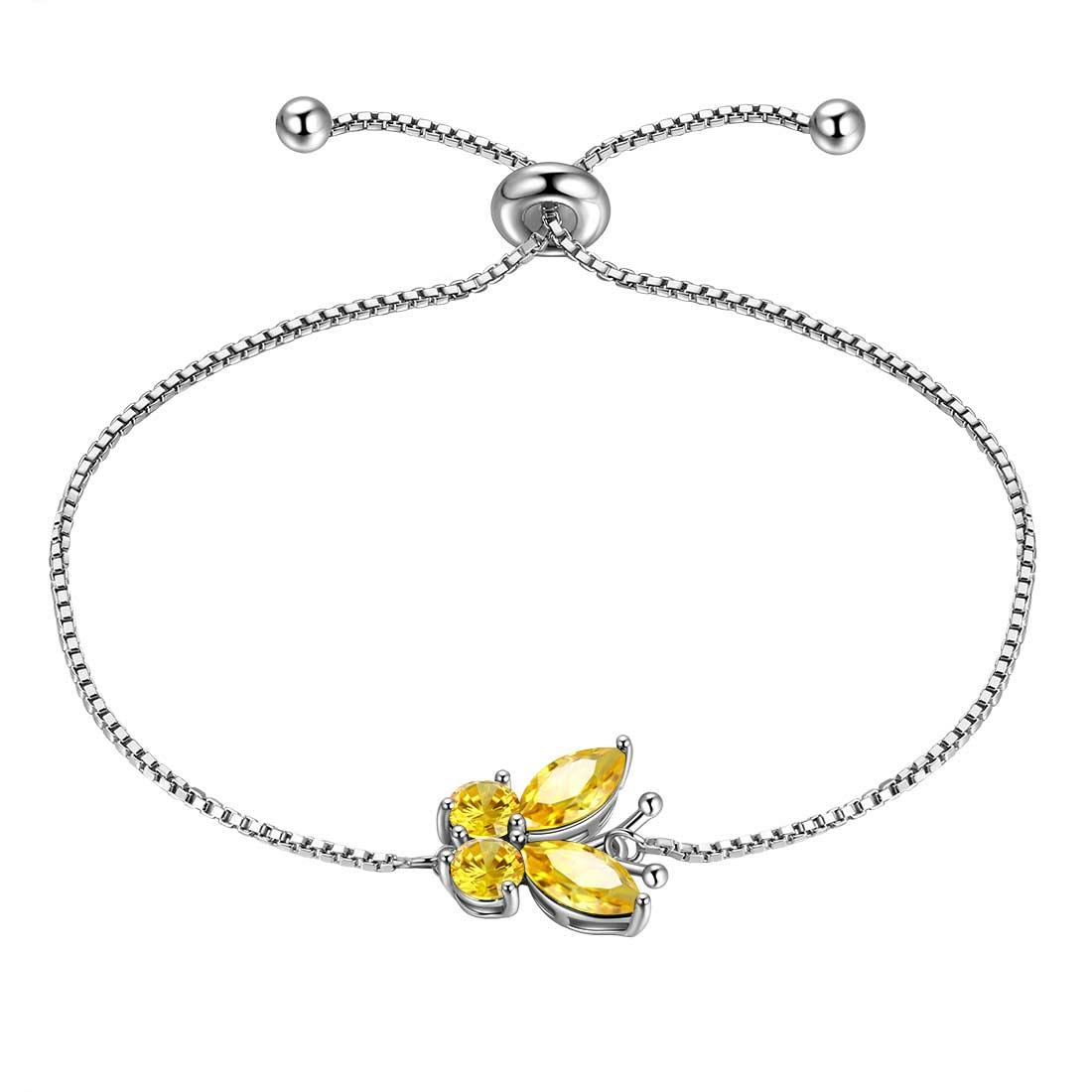 Butterfly Bracelet Birthstone November Citrine Link - Bracelet - Aurora Tears