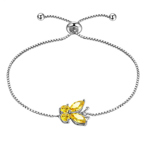 Butterfly Bracelet Birthstone November Citrine Link - Bracelet - Aurora Tears