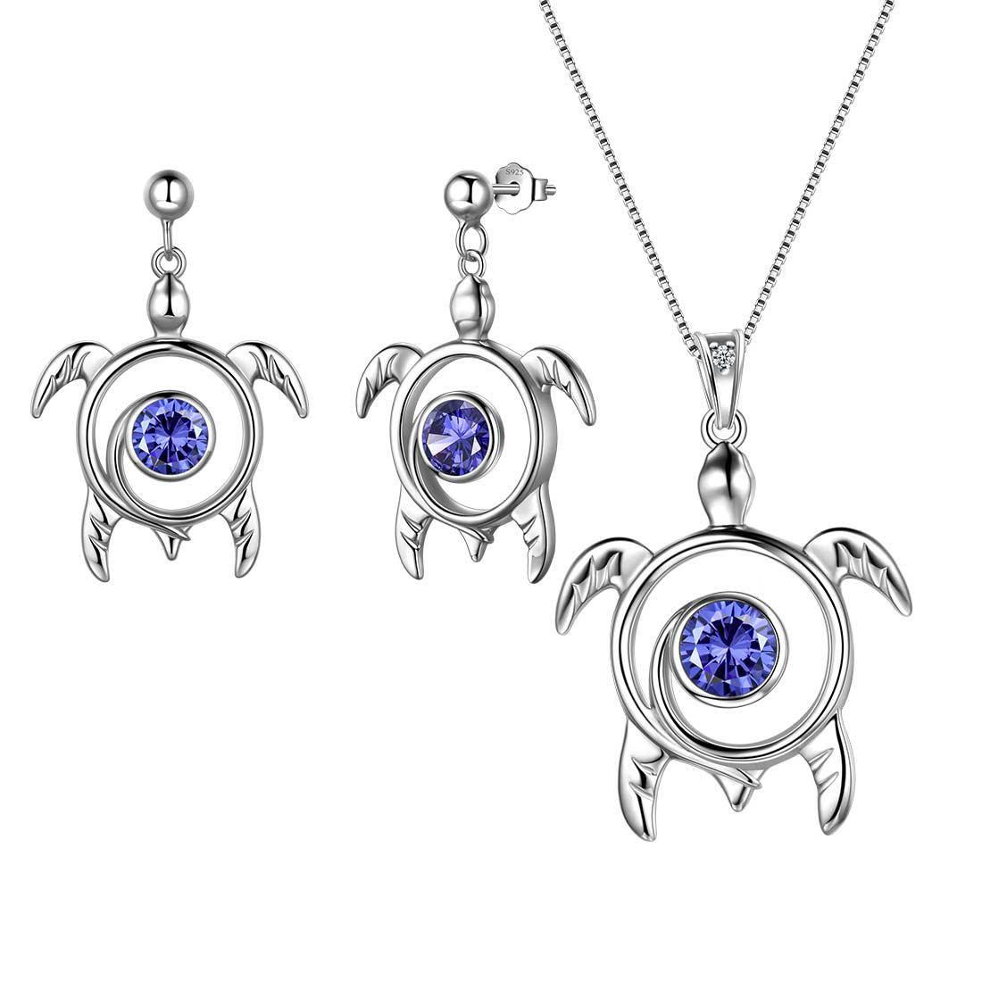 Turtle Birthstone December Tanzanite Jewelry Set 3PCS - Jewelry Set - Aurora Tears