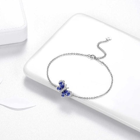 Butterfly Bracelet Birthstone December Tanzanite Crystal Link - Bracelet - Aurora Tears