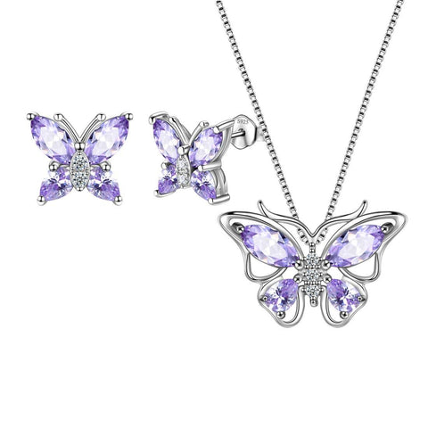 Butterfly Jewelry Set Birthstone June Alexandrite - Jewelry Set - Aurora Tears