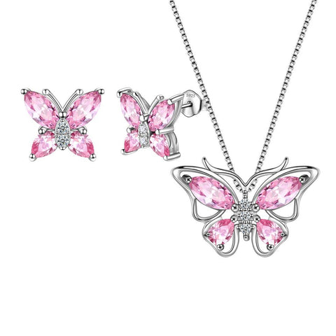 Butterfly Jewelry Set Birthstone October Tourmaline - Jewelry Set - Aurora Tears