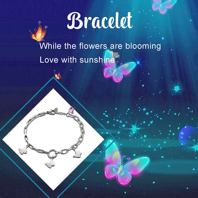 Women Butterfly Link Bracelets Stainless Steel - Bracelet - Aurora Tears
