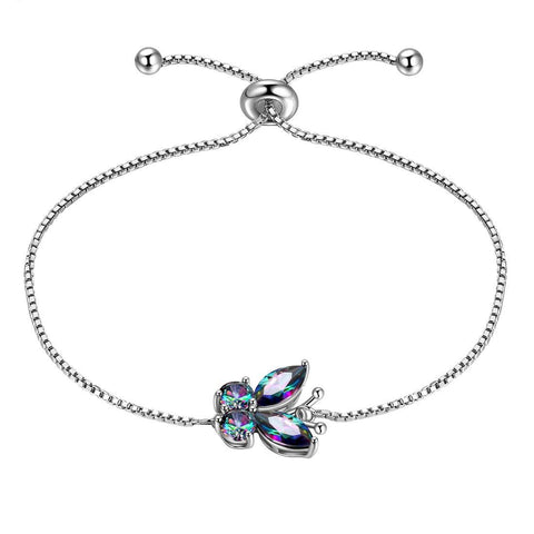 Butterfly Mystic Rainbow Topaz Bracelets Sterling Silver-Aurora Tears Jewelry