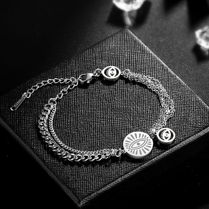 Women Evil Eye Link Bracelets Stainless Steel - Bracelet - Aurora Tears