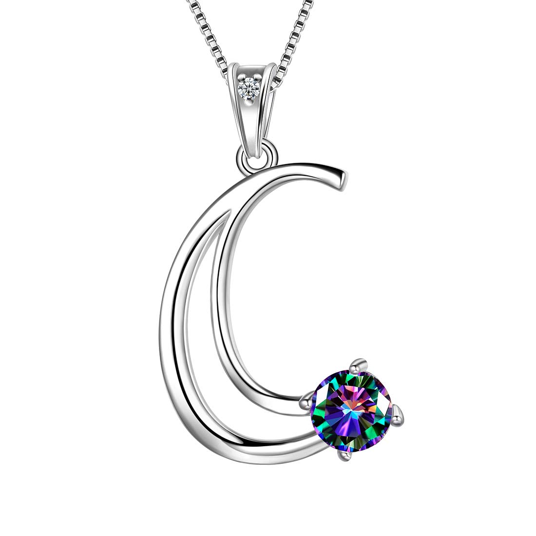 Women Letter C Initial Necklaces Sterling Silver - Necklaces - Aurora Tears Jewelry