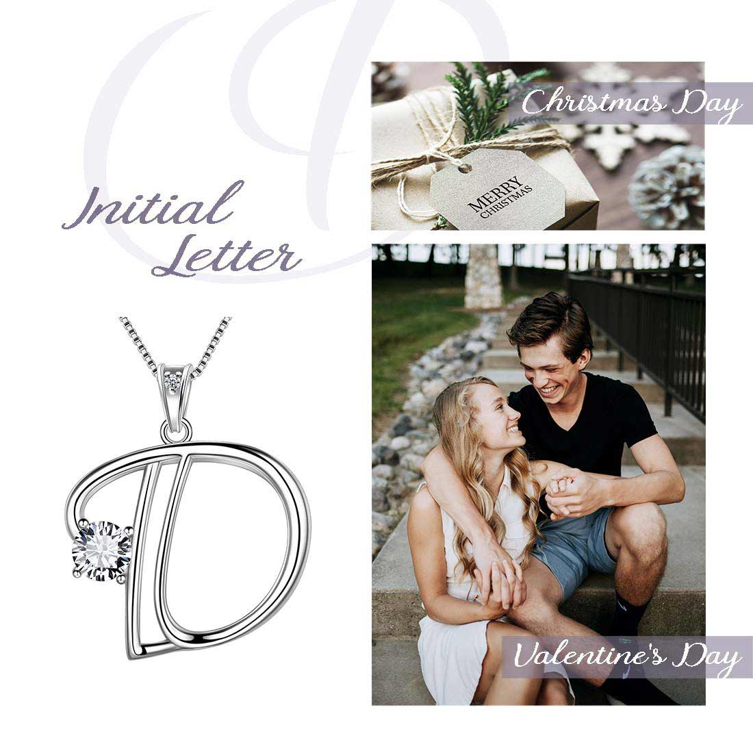 Women Letter D Initial Necklaces Sterling Silver - Necklaces - Aurora Tears Jewelry