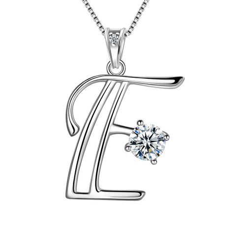 Women Letter E Initial Necklaces Sterling Silver - Necklaces - Aurora Tears Jewelry
