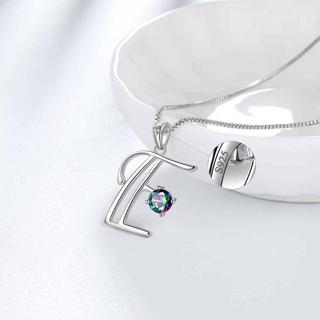Women Letter E Initial Necklaces Sterling Silver - Necklaces - Aurora Tears Jewelry