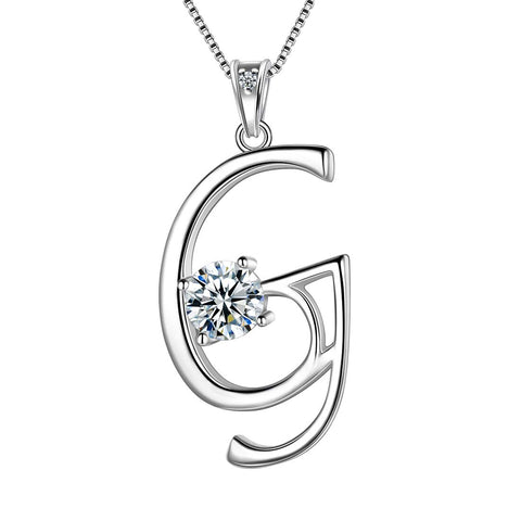 Women Letter G Initial Necklaces Sterling Silver - Necklaces - Aurora Tears Jewelry