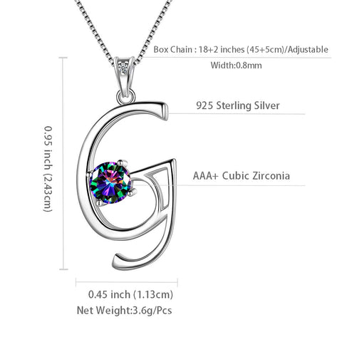 Women Letter G Initial Necklaces Sterling Silver - Necklaces - Aurora Tears Jewelry