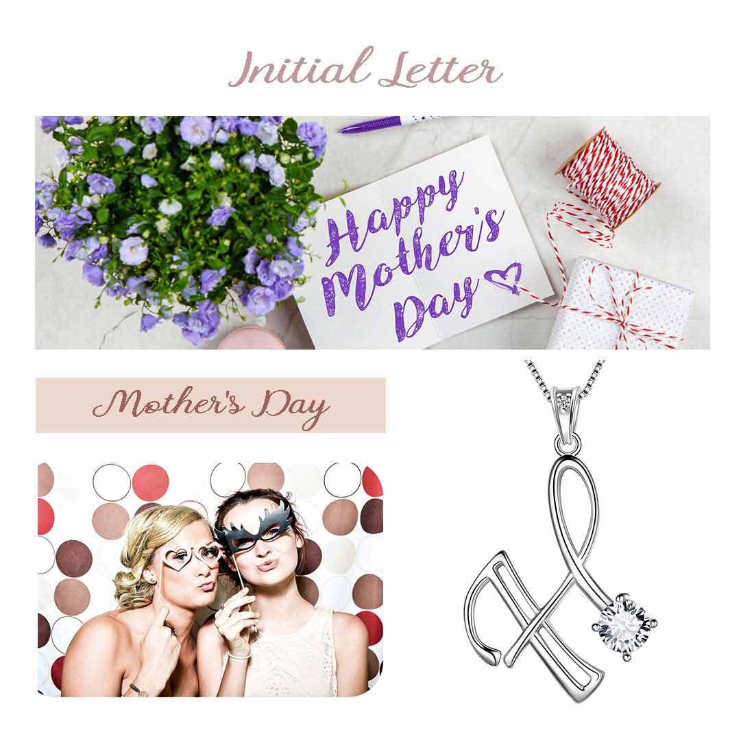 Women Letter H Initial Necklaces Sterling Silver - Necklaces - Aurora Tears Jewelry