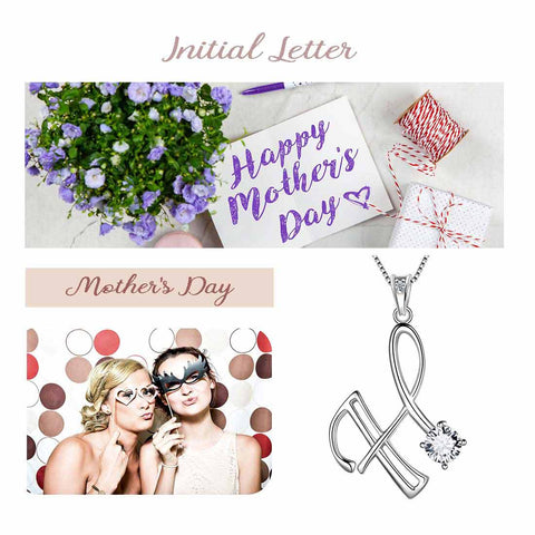 Women Letter H Initial Necklaces Sterling Silver - Necklaces - Aurora Tears Jewelry