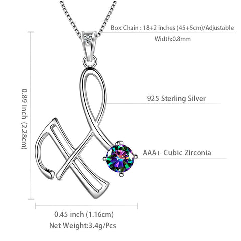 Women Letter H Initial Necklaces Sterling Silver - Necklaces - Aurora Tears Jewelry