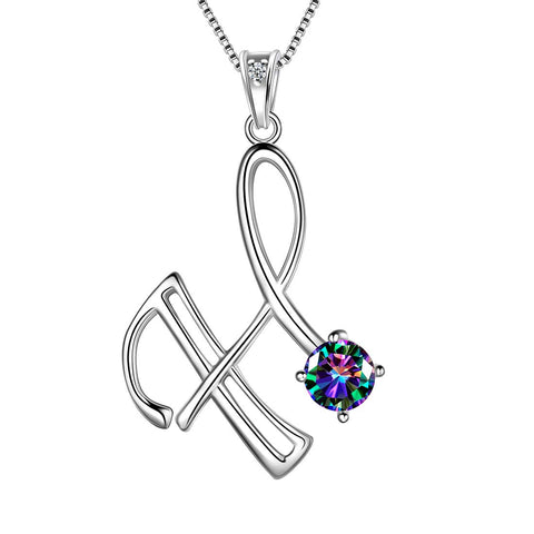 Women Letter H Initial Necklaces Sterling Silver - Necklaces - Aurora Tears Jewelry