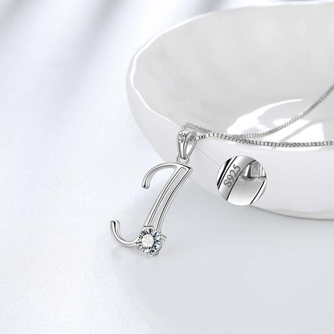 Women Letter J Initial Necklaces Sterling Silver - Necklaces - Aurora Tears Jewelry