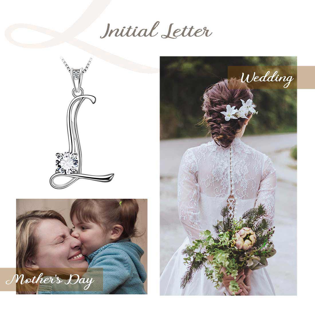Women Letter L Initial Necklaces Sterling Silver - Necklaces - Aurora Tears Jewelry