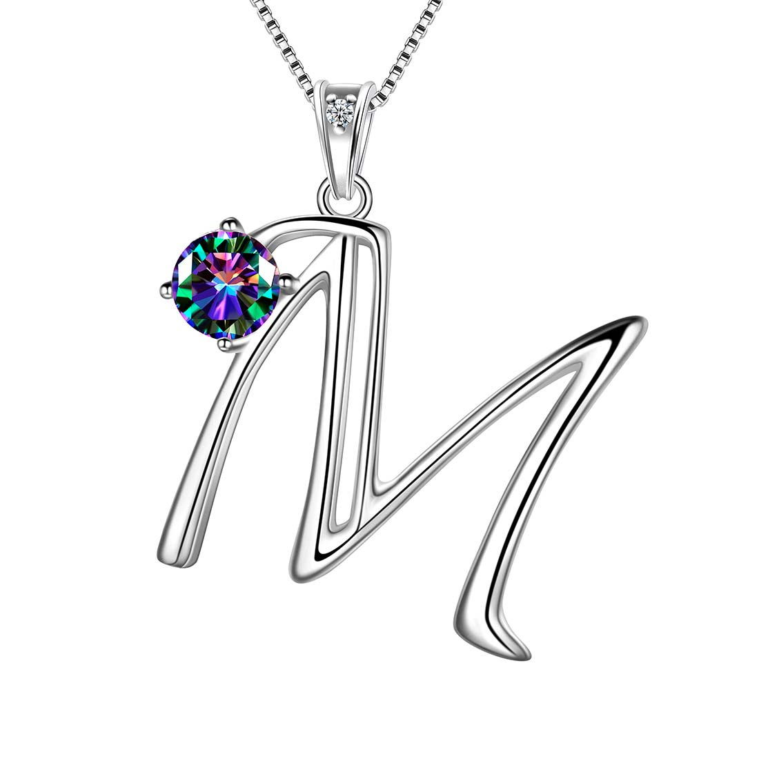 Women Letter M Initial Necklaces Sterling Silver - Necklaces - Aurora Tears Jewelry