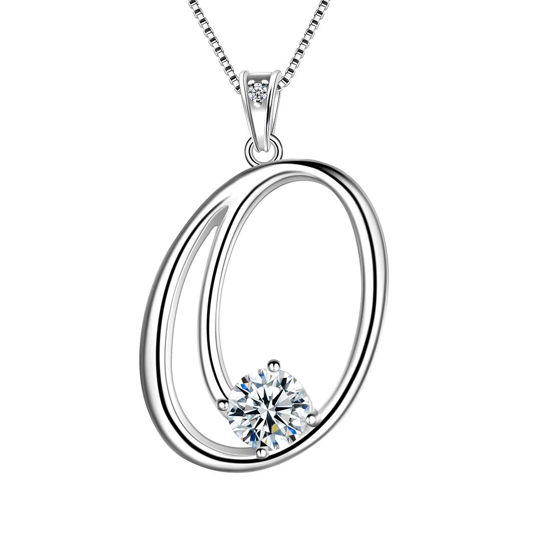 Women Letter O Initial Necklaces Sterling Silver - Necklaces - Aurora Tears Jewelry