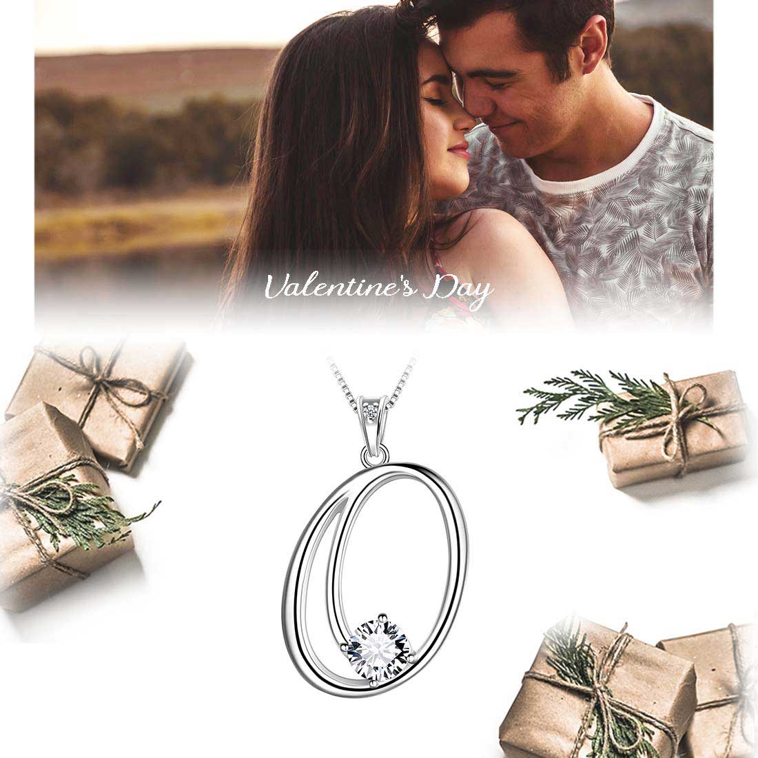 Women Letter O Initial Necklaces Sterling Silver - Necklaces - Aurora Tears Jewelry