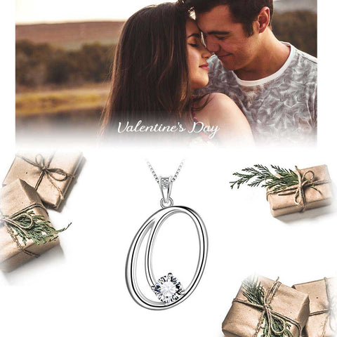 Women Letter O Initial Necklaces Sterling Silver - Necklaces - Aurora Tears Jewelry