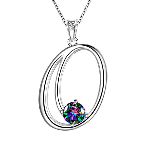 Women Letter O Initial Necklaces Sterling Silver - Necklaces - Aurora Tears Jewelry