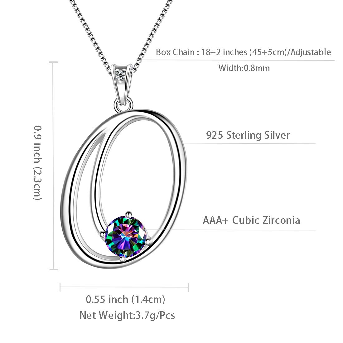 Women Letter O Initial Necklaces Sterling Silver - Necklaces - Aurora Tears Jewelry