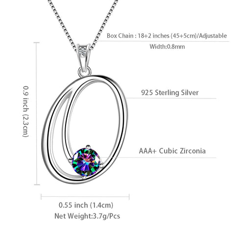 Women Letter O Initial Necklaces Sterling Silver - Necklaces - Aurora Tears Jewelry