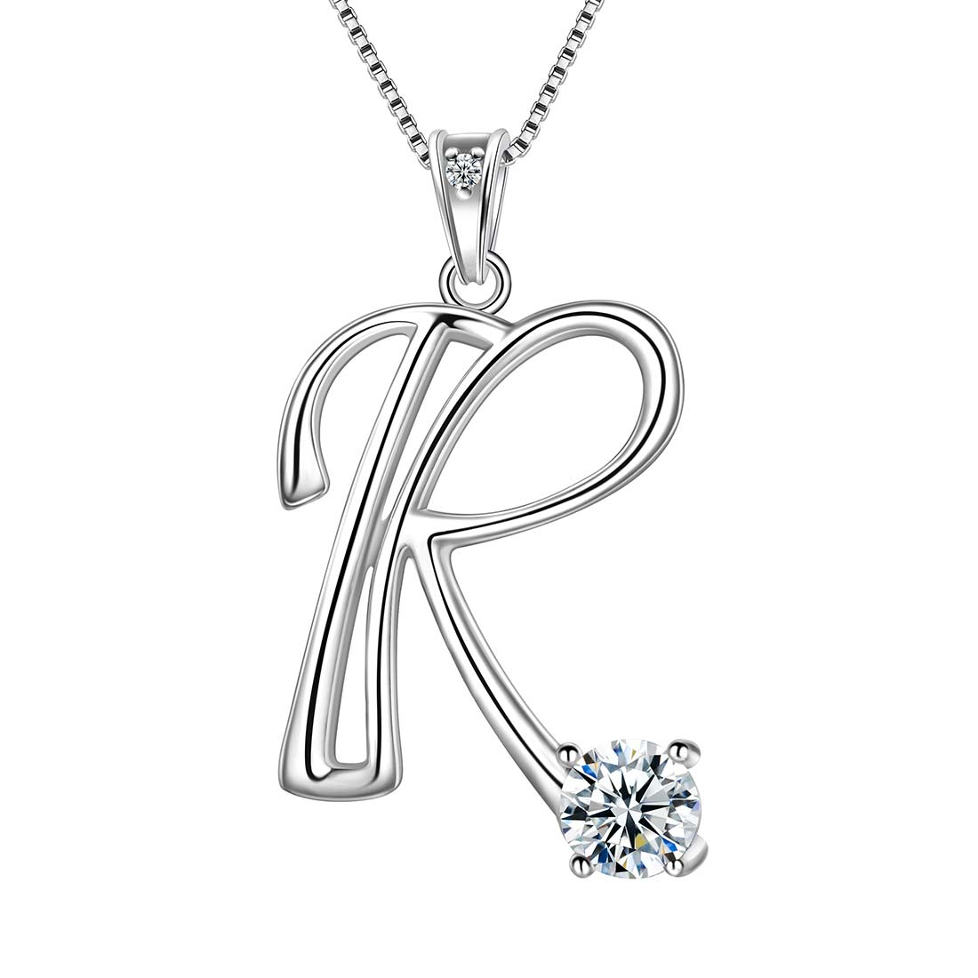 Women Letter R Initial Necklaces Sterling Silver - Necklaces - Aurora Tears Jewelry