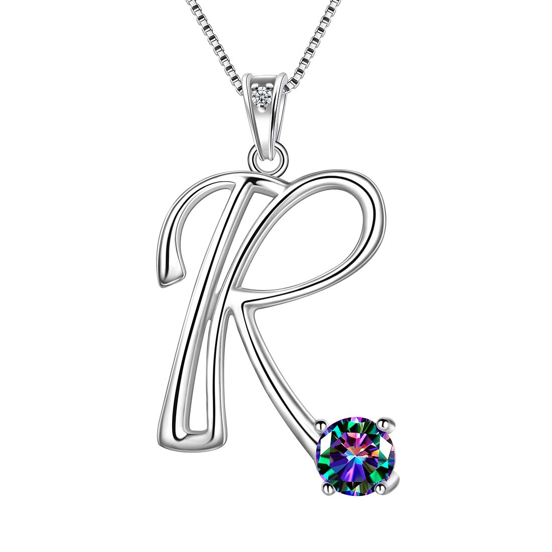 Women Letter R Initial Necklaces Sterling Silver - Necklaces - Aurora Tears Jewelry