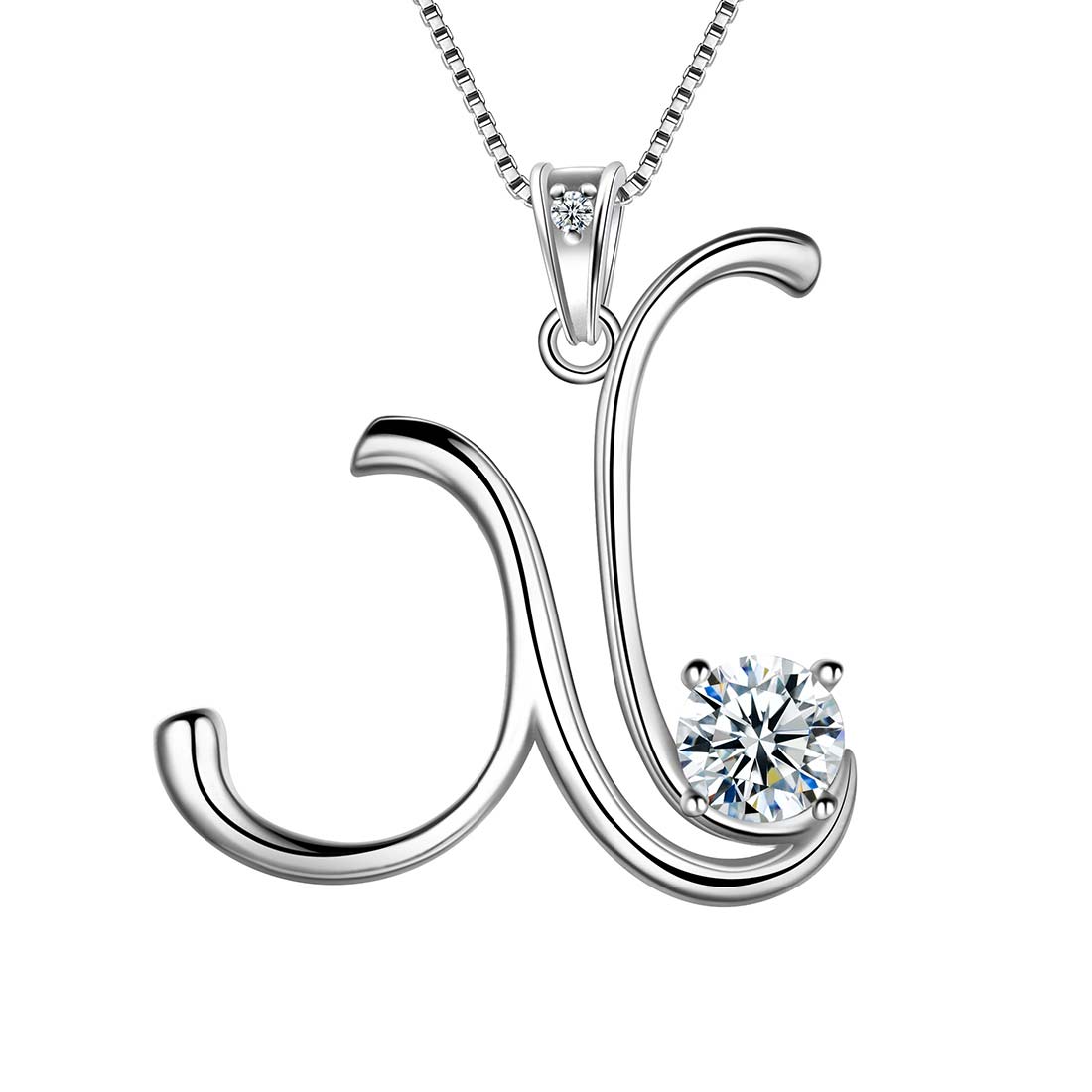 Women Letter X Initial Necklaces Sterling Silver - Necklaces - Aurora Tears Jewelry