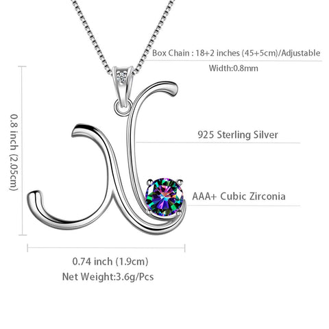 Women Letter X Initial Necklaces Sterling Silver - Necklaces - Aurora Tears Jewelry