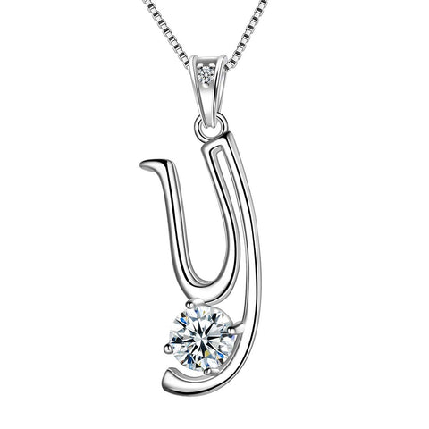 Women Letter Y Initial Necklaces Sterling Silver - Necklaces - Aurora Tears Jewelry