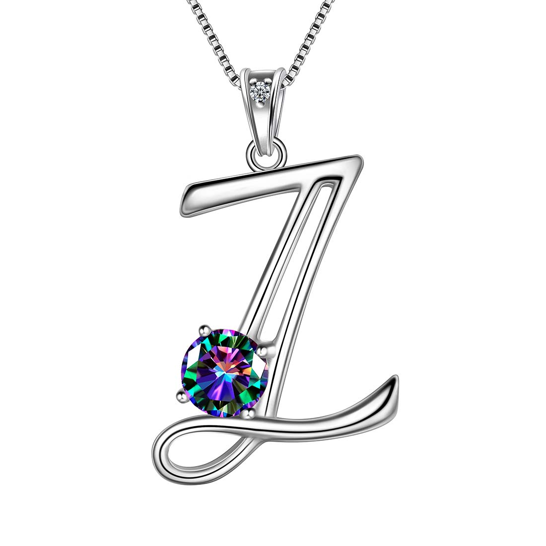 Women Letter Z Initial Necklaces Sterling Silver - Necklaces - Aurora Tears Jewelry