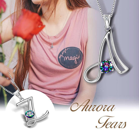 Women Letter A Initial Necklaces Sterling Silver - Necklaces - Aurora Tears Jewelry