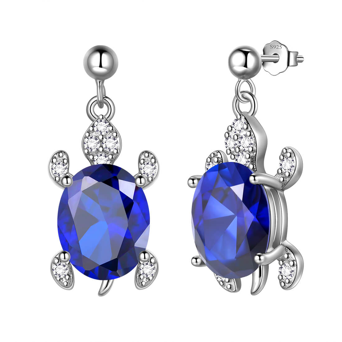 Women Turtle Drop Earrings Sterling Silver - Earrings - Aurora Tears Jewelry