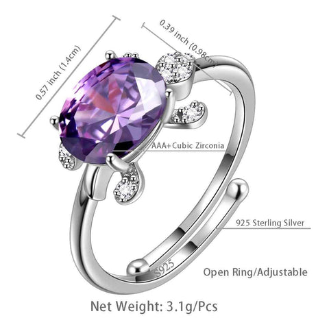 Women Turtle Rings Adjustable Sterling Silver Aurora Tears Jewelry