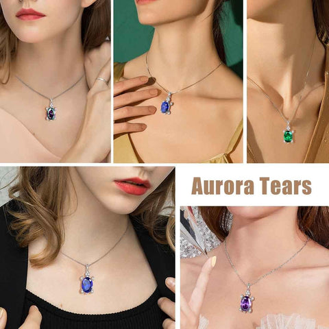Women Turtle Pendant Necklaces Sterling Silver Aurora Tears Jewelry